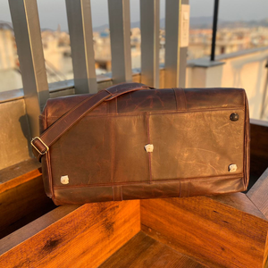 Sacs en cuir PU de grande capacité Style tendance en cuir imperméable voyage fermeture éclair polochon bagages Camping sacs - Product Image 5