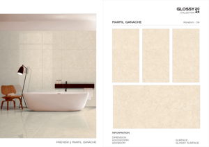 Carreaux de sol en porcelaine au design moderne 600*1200mm haute brillance, meilleure vente, nouvelle arrivée pour salle de bain Villa fabriquée en Inde - Product Image 5