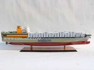 El fabricante de Gia Nhien aprueba el diseño personalizado de barcos comerciales MATSON CONTAINER LURLINE MODELO DE MADERA BARCO _ ARTESANÍA DE MADERA - Product Image 2