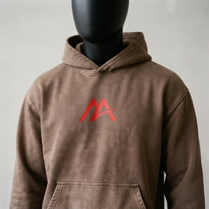 <b>Men's</b> Peach <b>Orange</b> Graphic Pullover Hoodie Fleece <b>Sweatshirt</b> Streetwear Fashion Casual Hooded Top Custom Wholesale OEM ODM Appar - Product Image 3