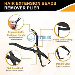 Kit de herramientas para rebordear extensiones de cabello de la mejor calidad Extensiones de cabello de acero inoxidable Micro Link Bead Closer y Remover Alicates - Product Image 6
