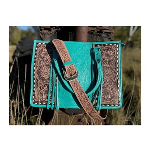 กระเป๋าโท้ทหนังลายนูนสำหรับเด็กผู้หญิงกระเป๋าสะพายข้างมีซิปปิดกระเป๋าเงินแบบซ่อนลายดอกไม้สลักลายดอกไม้ - Product Image 1