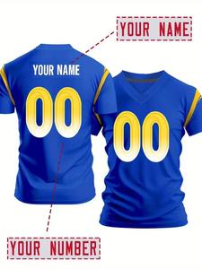 Camisetas de fútbol americano personalizables para hombres, conjuntos deportivos de verano alto, manga corta, ajuste holgado de gran tamaño para uniformes de gimnasio - Product Image 4