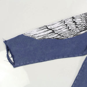 Pull à capuche surdimensionné 100% coton pour homme, lavage à l'acide à séchage rapide avec impression numérique brodée, vêtements décontractés pour la saison d'hiver - Product Image 4