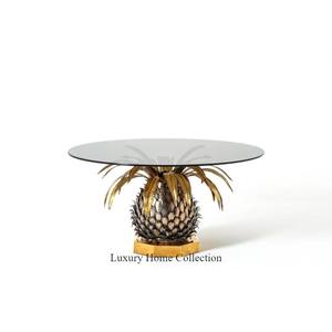 Acier inoxydable fait main de table d'appoint de style moderne en métal d'aspect antique fait avec un design martelé poli brillant de couleur or - Product Image 3