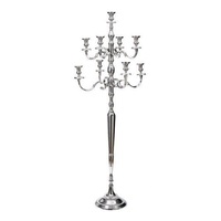Candélabre en métal argenté à 5 bras, fait main, design moderne, haute qualité, porte-bougie de table de mariage, centre de table décoratif