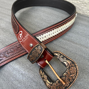 Ceinture en cuir de vachette véritable pour hommes gravée à boucle ardillon décontractée Offre Spéciale de haute qualité - Product Image 1