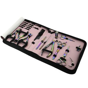 High Quality Hair Extension Tools <b>Kit</b> Hair Parting ring Section Clips Needles Pulling Hook Loop Scissor <b>Beads</b> & Tape in pliers - Product Image 1
