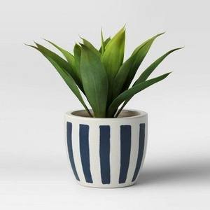 Pot de fleurs en céramique moderne avec pieds surélevés et design minimaliste arc-en-ciel, élégant support décoratif pour plantes d'intérieur - Product Image 3