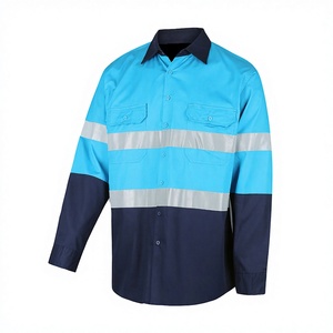 Vêtements de sécurité réfléchissants à haute visibilité pour hommes, personnalisables, chemise de travail respirante à manches longues - Product Image 1