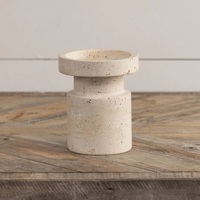 Support multi-usages en pierre de travertin sculpturale, design moderne en forme de U, rehausse la décoration intérieure avec une texture naturelle et un charme artistique