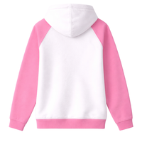 Sweat-shirt polaire blanc à manches raglan pour femme, avec badge frontal, idéal pour les sororités grecques et les confréries universitaires, collection hiver
