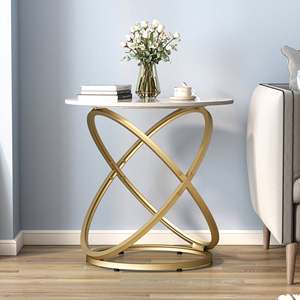 Hermoso y minimalista diseño de metal y mármol Mesa auxiliar de lujo hecha a mano Uso a largo plazo Diseño Premium para hogares elegantes - Product Image 2