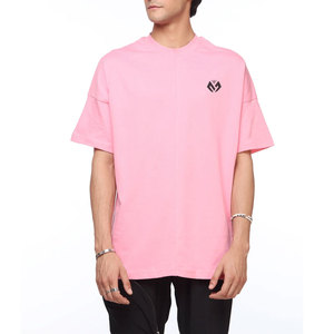 Camisetas de gran tamaño para hombre de Color rosa de alta calidad Camiseta de gran tamaño con logotipo personalizado de peso pesado de alta calidad - Product Image 1