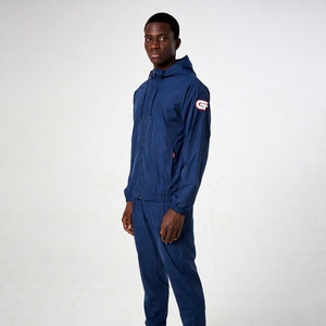 Ensemble survêtement pour homme personnalisé, respirant, hiver, grande taille, veste courte, jogging, 2 pièces, cordon de serrage, polyester, coupe-vent, streetwear - Product Image 1