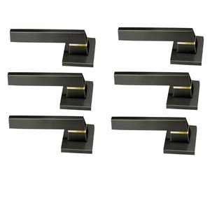 Paire de poignées de mortaise en zinc au design moderne sur une rose avec serrure en laiton Cylindre de corps de salle de bain Clé à pointillés Fabricants indiens à bas prix - Product Image 5