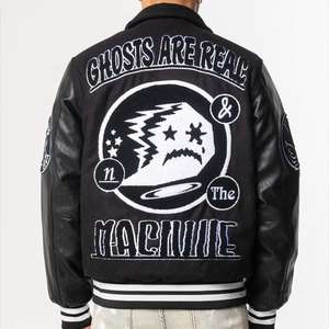 เสื้อแจ็คเก็ตเบสบอลวิทยาลัยสำหรับผู้ชาย แบบกำหนดเอง สไตล์วินเทจ สำหรับฤดูหนาว  ออกแบบใหม่ พิมพ์ลายตามสั่ง สำหรับผู้ใหญ่ แจ็คเก็ตวาร์ซิตี้ - Product Image 2