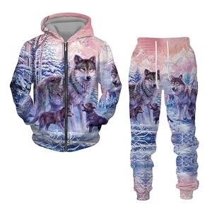 Conjuntos de Jogger personalizados que absorben el sudor Impresión sublimada completa 100% Poliéster Unisex Hombres Mujeres Fitness Chándales - Product Image 1