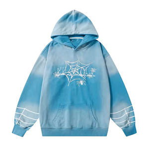 Sudadera con Capucha de Araña Esponjosa al por Mayor, con Bolsillo Personalizado, Gruesa y Cálida para Invierno, Estampado 3D Sólido, Talla XS, Forro Polar Pesado en Color Azul - Product Image 1