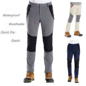 Pantalones de lona de invierno para hombre, informales, transpirables, impermeables, para senderismo, senderismo, secado rápido, escalada al aire libre, elasticidad, rectos, para acampar - Product Image 4