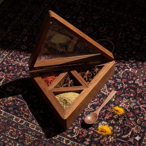 High Selling Handcrafted Durable Eco-Friendly Wooden Spice Organizer Classic Triangle Masala Holder for Home Restaurant Kitchens - Product Image 6