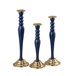 Candelero nórdico elegante moderno, Metal candelabro de Premium, decoración de eventos, fiestas, velas decorativas con acabado de Color azul - Product Image 4