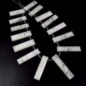 Perles Briolette à facettes Howlite blanche naturelle 7 "brin 22-28mm 15 pièces Howlite bâton étape coupe cristal ambre Quartz perles de pierres précieuses - Product Image 4