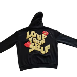 Sudadera con capucha unisex Premium Sudadera con gráfico de talla grande con logotipo de impresión de soplo 3D personalizado y cuello con capucha para el invierno - Product Image 1