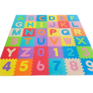 Gomma schiumogena senza BPA alfabeto e numeri gomma EVA Foam Puzzle tappetino da gioco tappetino da gioco per bambini Extra Large per neonati bambini piccoli