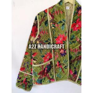 Piping Quilted Velvet <b>Jacket</b> Without embroidery <b>Women</b> Wear Reversible Front Open Coat Designer Velvet Kimono <b>Jacket</b> Bridesmaid - Product Image 4