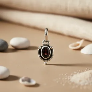 Pendentif en argent 925 avec pierre précieuse onyx pour femmes, fait à la main, à porter tous les jours, bijoux religieux, plaqué rhodium, pendentifs à breloques, motif numérique - Product Image 1
