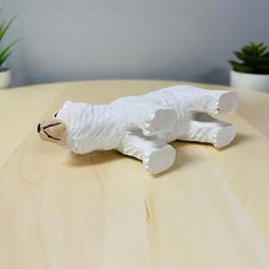 YEEYAYA intagliato a mano 5 \ "scultura in legno statua di orso bianco per la decorazione di animali selvatici statuetta di natale e giocattoli - Product Image 6