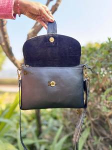 Sac à bandoulière en cuir véritable de vachette naturelle, style western, élégant, multi-usages, design unique - Product Image 4