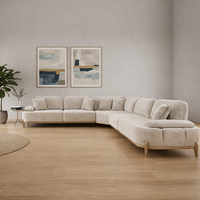 Ensemble de canapés ovales modernes Mabelia pour salon, structure en bois, rembourrage personnalisé, coussins en mousse haute densité, confortables et durables, pour appartement