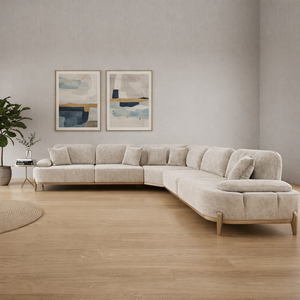 Ensemble de canapés modernes pour salon, structure en bois, rembourrage personnalisé, coussins en mousse haute densité, canapé-lit pour appartement - Product Image 2