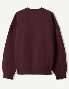 Nuevo diseño Mahroon Oversize Drop Shoulder Mujeres Sudadera Algodón Fleece Sustentable Gym Streetwear Mujeres Sudaderas con capucha y sudadera - Product Image 5