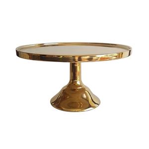 Soporte para Pastel Redondo de Diseño Único, Base Metálica para Pastel con Acabado Dorado para Hoteles, Restaurantes, Fiestas y Celebraciones - Product Image 1