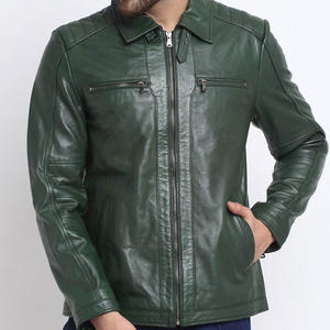 Chaqueta de Motociclista de Cuero Genuino para Hombre, Corte Clásico Ajustado, Resistente, Protectora para Invierno, Estilo Motero - Product Image 1