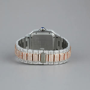 Rose Gold Full Iced Out Moissanite Diamond <b>Watch</b> With Date and Day Display Unique Style for <b>Men</b> Fashion - Product Image 4