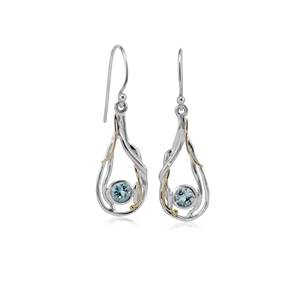 Topaz <b>Earrings</b>, Handmade Organic Teardrop Undulating Blue Topaz <b>Earrings</b>, Statement <b>Earrings</b>, Drop <b>Earrings</b>, December Birthstone - Product Image 1