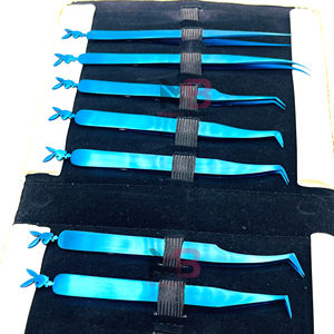 Pinces à épiler pour extensions de cils en acier inoxydable plaqué or couleur personnalisée, pointe lisse, longueur 10 mm, pinces à épiler durables pour cils de lapin - Product Image 3