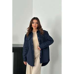 Camisa de Gabardina Azul Marino - Azul Marino - Product Image 2