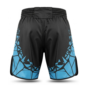 Shorts de MMA à motif brisé en gros |   Vêtements de sport noir et bleu - Product Image 2
