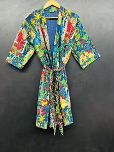 Winter Wear <b>Quilted</b> Kantha Stripe Eco-Friendly Handmade Indian Women's Cotton Jacket - Product Image 6