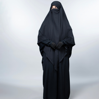 Khimar Hijab à Capuche en Jersey de Coton de Haute Qualité, Respirant, Séchage Rapide, Léger, Taille Unique, Noir, pour Mariage, Tenue Modeste pour Femmes Musulmanes