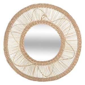 Big sea grass <b>wall</b> <b>hanging</b> <b>mirror</b> lowest cost large <b>mirrors</b> with top quality seagrass fiber frame - Product Image 3