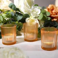 Nouveauté : Porte-bougies en verre transparent pour bougies chauffe-plat, idéal pour centre de table, décoration intérieure et fournitures de fête