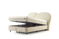 Base de Cama Moderna Capella, 90x190 cm, Tamaño Individual, Alta Calidad, Duradera, Cómoda, Tapizada, Estructura de Hierro, Madera de Pino Sólida, Fácil de Montar