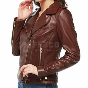 Chaqueta de mujer al por mayor hecha en fábrica, chaqueta de cuero suave de alta calidad hecha a medida para mujer - Product Image 2