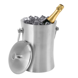 Cubo de hielo de aluminio personalizable de diseño único con asa y tapa para uso en fiestas en casa a un precio competitivo - Product Image 1